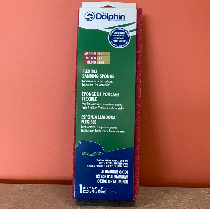 Blue Dolphin MFL-10 Intelligent Abrasives Flexible Sanding Sponge - 8"x 2 ¾" x 1"